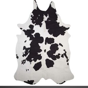 Faux Large Black and White Cowhide Rug
